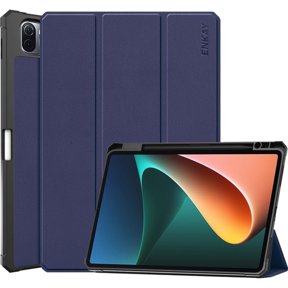 Xiaomi Mi Pad 5/5 Pro Enkay Pu Deri Standlı Kılıf Için (Yurt Dışından) - Koyu Mavi Oto Boyaları Fiyatı