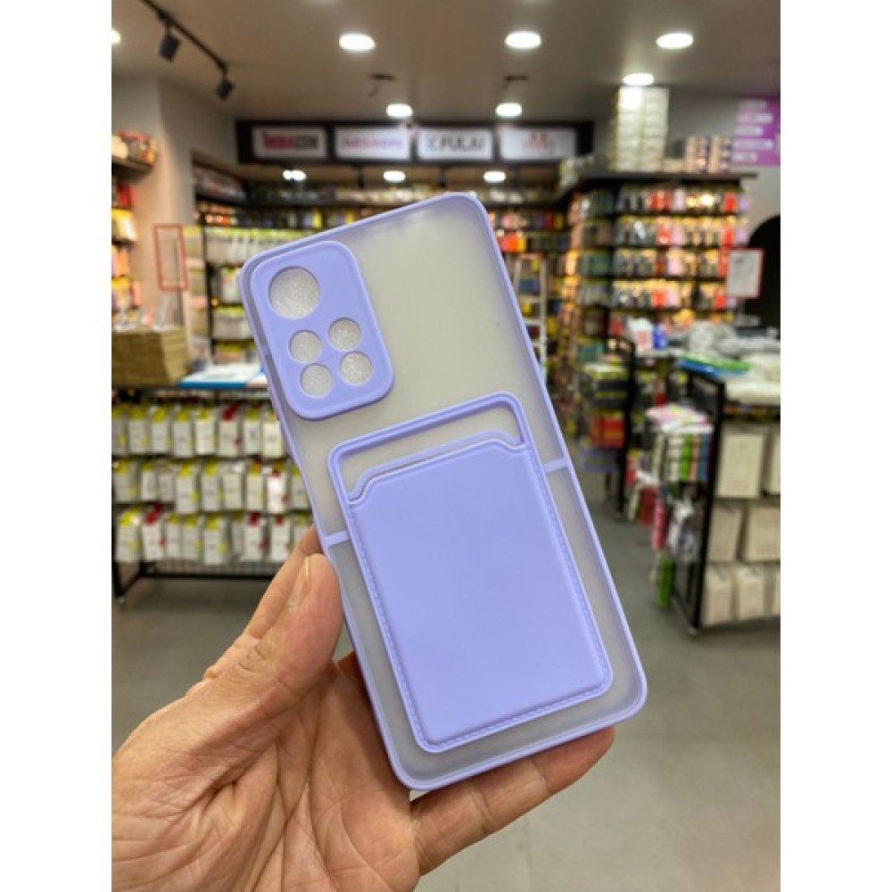 Xiaomi Redmi Note 11 Pro 5g Kılıf Kredi Kartlıklı Silinebilir Mat Silikon Kapak Kilif - Lila Cep Telefonu Kılıfı Fiyatı