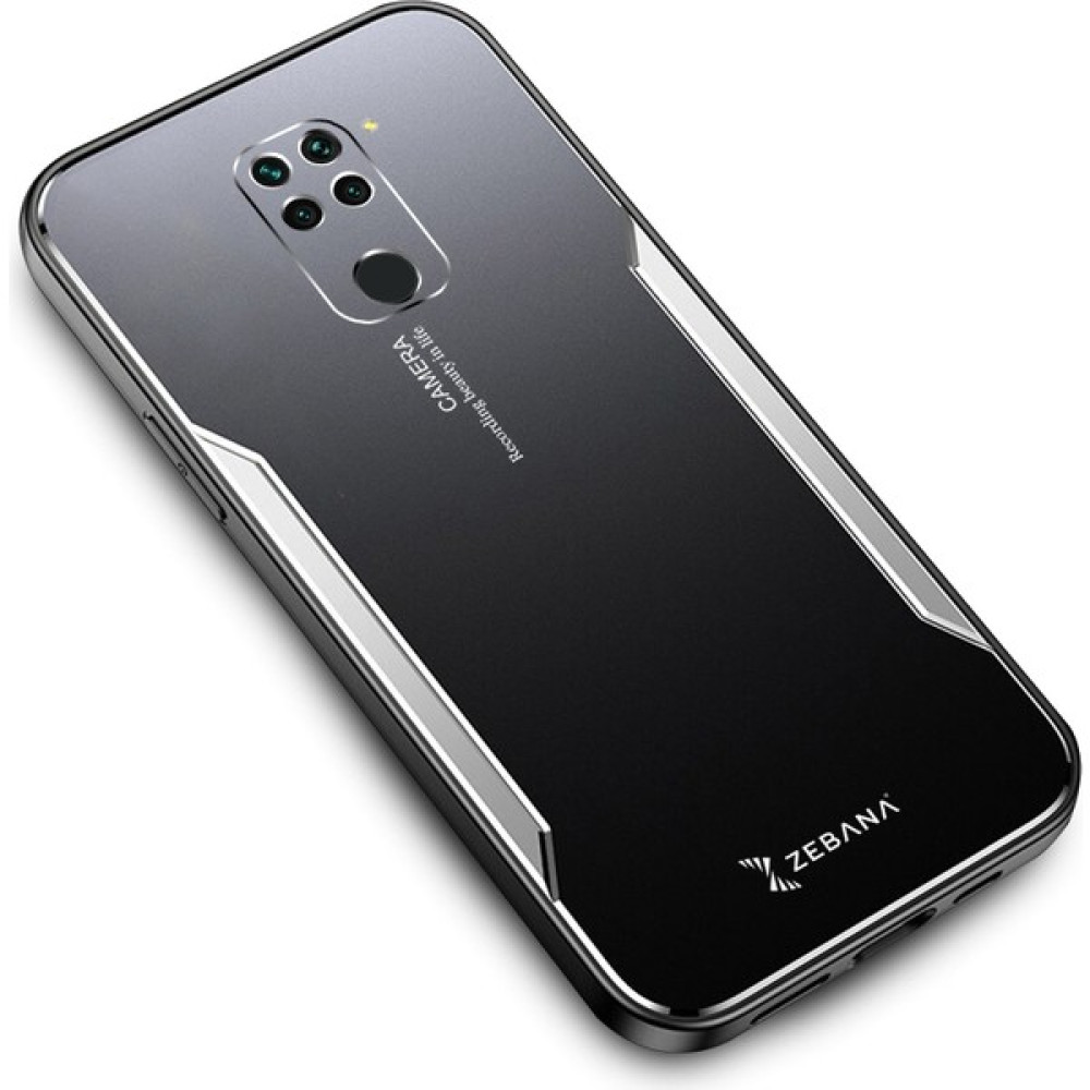 Xiaomi Redmi Note 9 Kılıf Zebana Metal Mitras Kılıf (Silikon Kenar) Gri Cep Telefonu Kılıfı Fiyatı