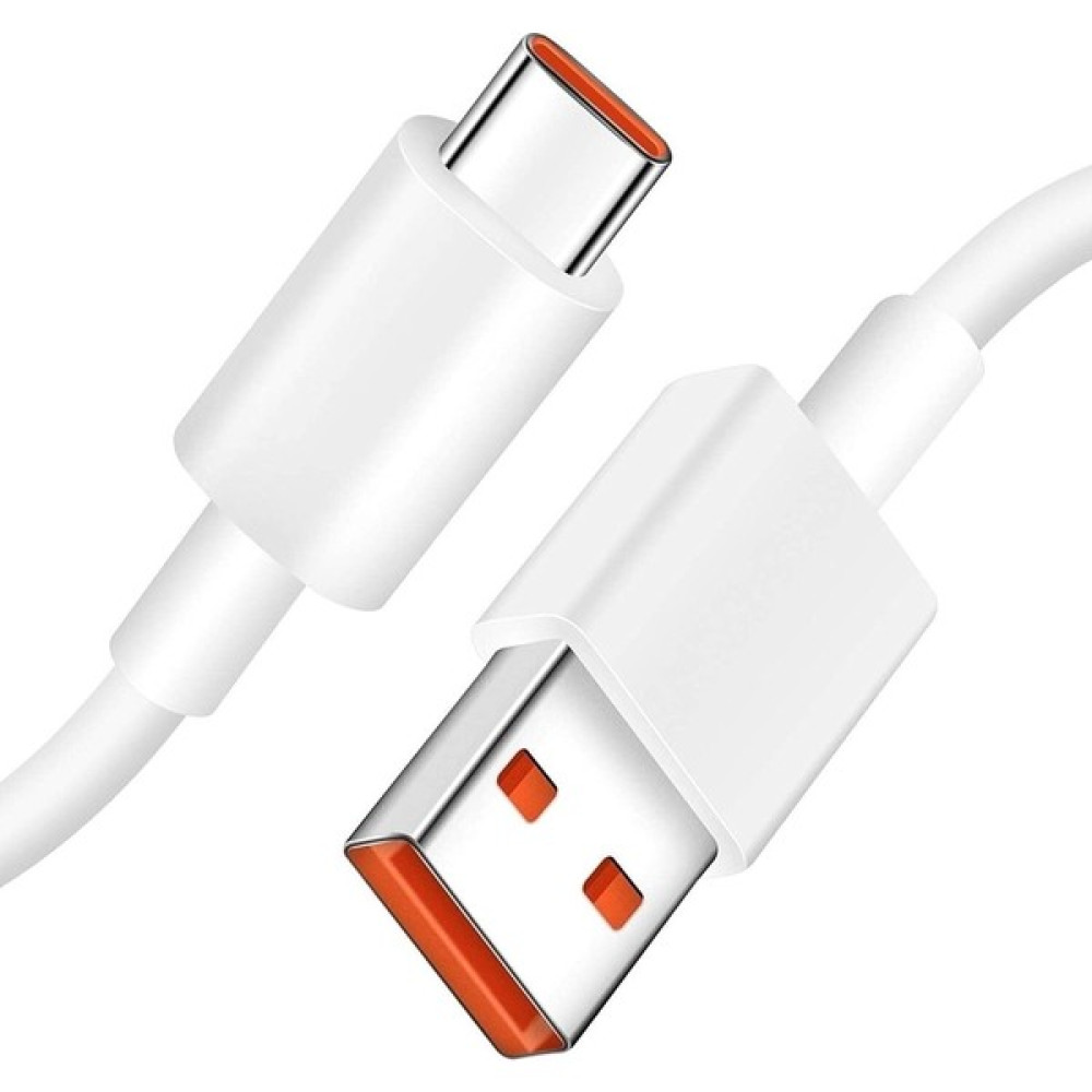 Xiaomi ve Type C Telefonlarla Uyumlu Hızlı Şarj Kablosu Hızlı Şarj 6A Kablo Turunçu Uçlu Hızlı Type C Şarj Kablosu - Beyaz Cep Telefonu Şarj Cihazı Fiyatı