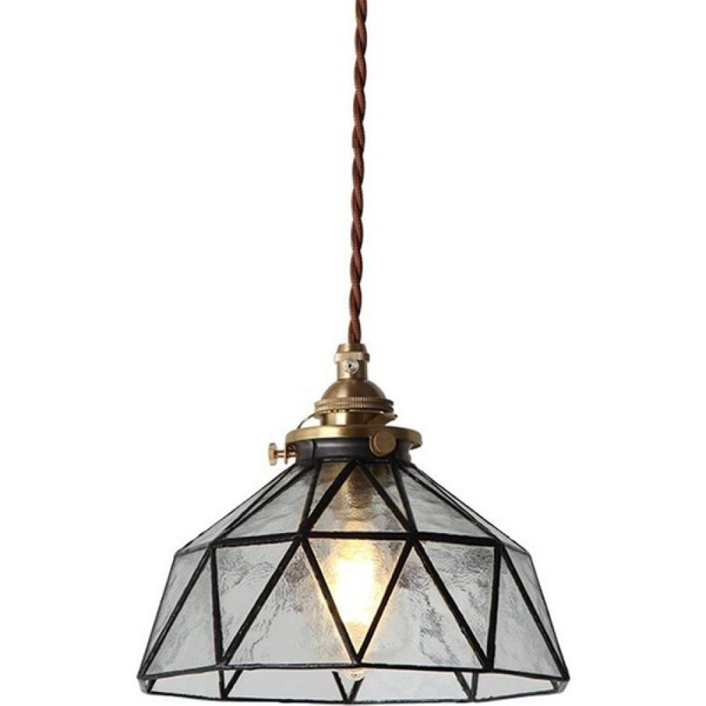 Xinh 20 cm Pirinç Cam Avize, 220 V Porch Bar, Restoran, Balkon, Yatak ve Kahvaltı Avize, Şeffaf Renk (Yurt Dışından) Avize Fiyatı