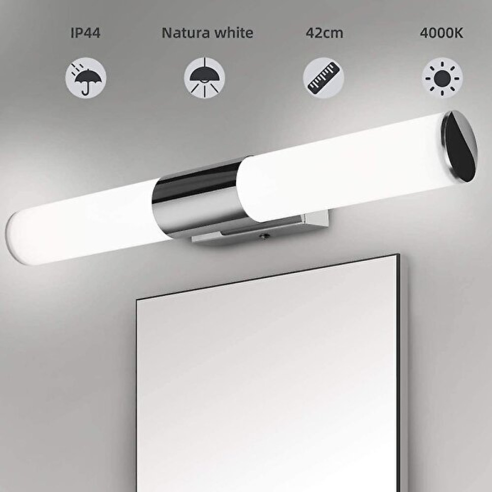 Xinh Ayna Lambası, LED Banyo Dolabı Ayna Lambası, Ayna Dolabı Lambası, Duvar Lambası, 16W (40 Cm) Kablolama Kurulumu (Yurt Dışından) - Gümüş Aplikler Fiyatı