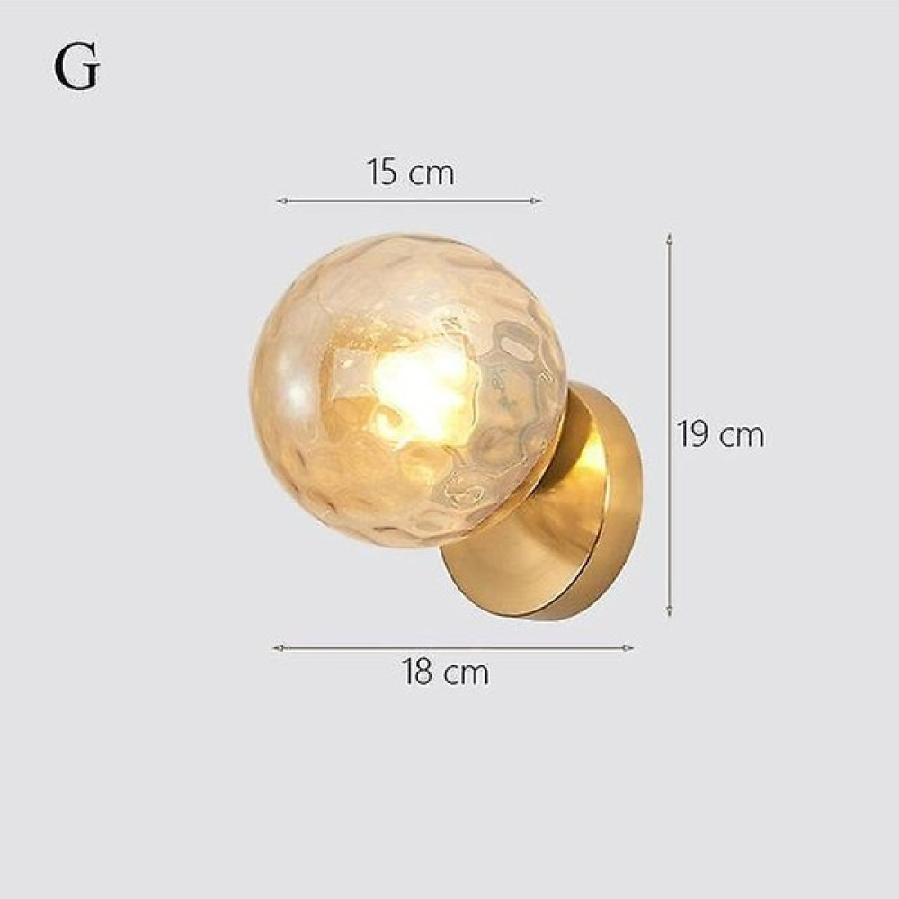 Xinh Iskandinav LED Duvar Ay Lambası Demir Modern Dekoratif Merdiven LED Işık Ev Başucu Yuvarlak Cam Duvar Işıkları Ahşap Aplike Murale E27 (G) (Yu... Aplikler Fiyatı