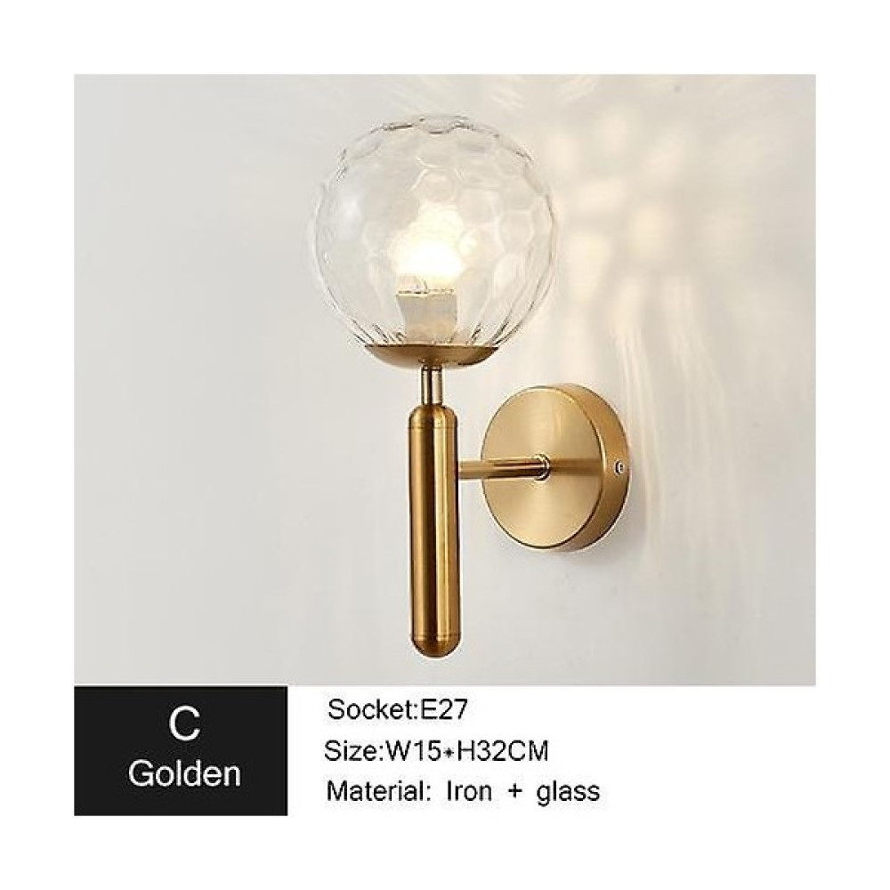 Xinh Modern LED Duvar Lambası Oturma Odası Dekorasyon Yatak Odası Başucu Banyo Dolapları Basit Tv Arka Plan Ev Duvar Aplik Kapalı (C Altın) (Yurt D... Aplikler Fiyatı