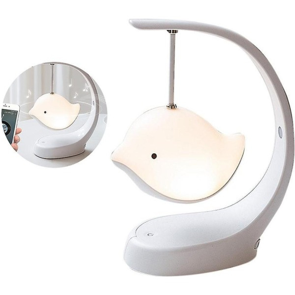 Xinh Uçan Kuş Gece Lambası Bluetooth Müzik USB Şarj Masa Lambası (Yurt Dışından) - Beyaz Masa Lambası Fiyatı