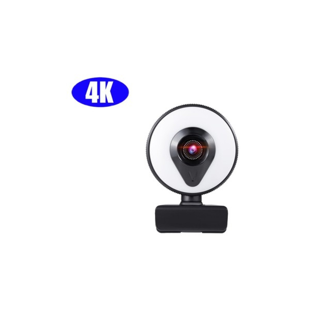Xinh Webcam 4 K Full Hd Web Kamera Pc Bilgisayar Laptop Için USB Web Kamera Mikrofon ve Halka Işık Web Camara Webcamera (Yurt Dışından) - Siyah Web Kameraları Fiyatı