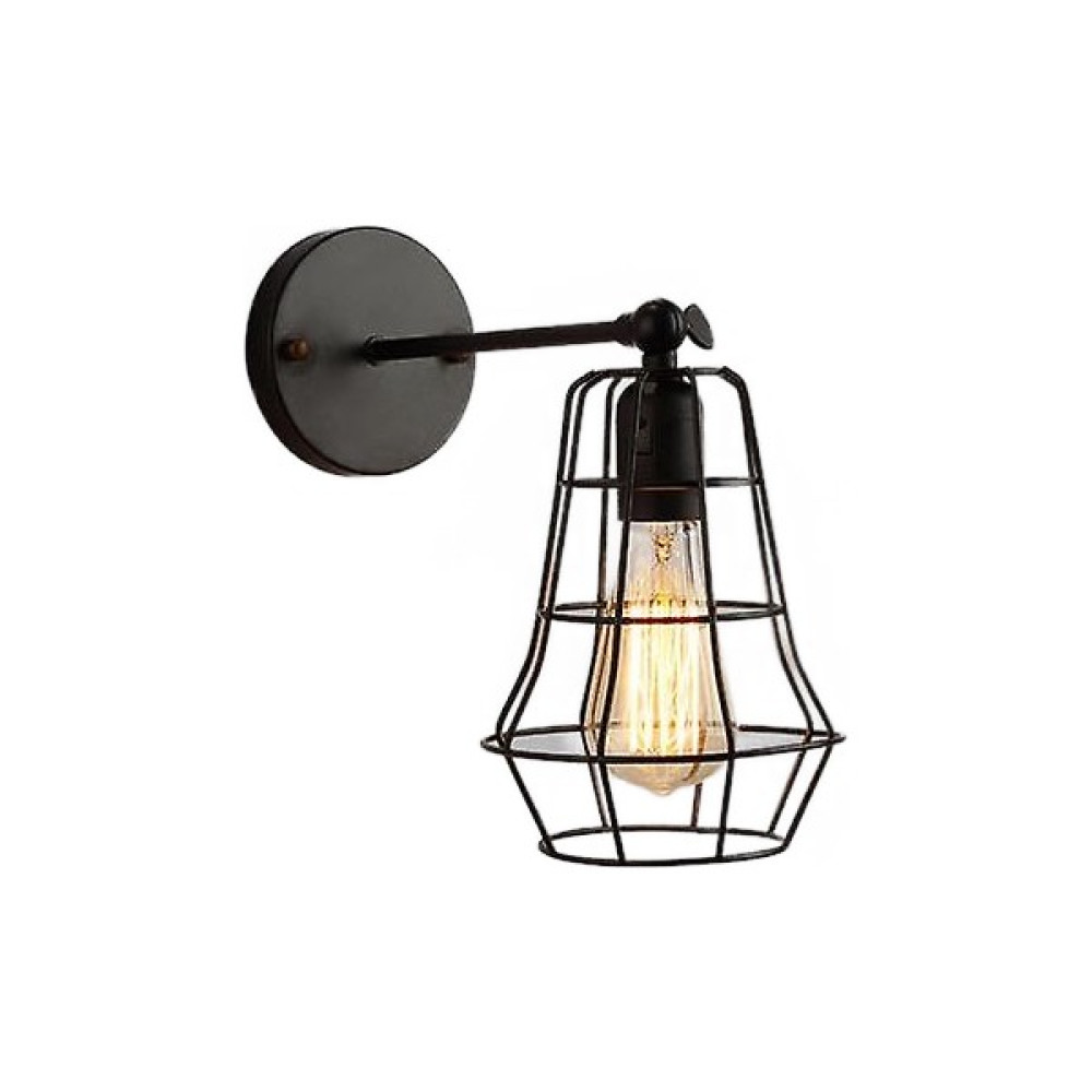 Xinhang Loft Amerikan Demir Siyah Abajur Duvar Lambası Vintage Kafes Guard Aplik Loft Aydınlatma Armatürü Modern Kapalı Aydınlatma Duvar Lambaları ... Aplikler Fiyatı