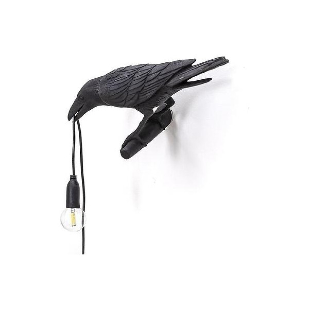 Xinhang Seletti Kuş Duvar Lambası Italyan Modern Reçine Beyaz Siyah Işık Yatak Odası Bedsideving Oda Dekorasyon Için LED Işık Armatürleri (Masa Siy... Abajur Fiyatı
