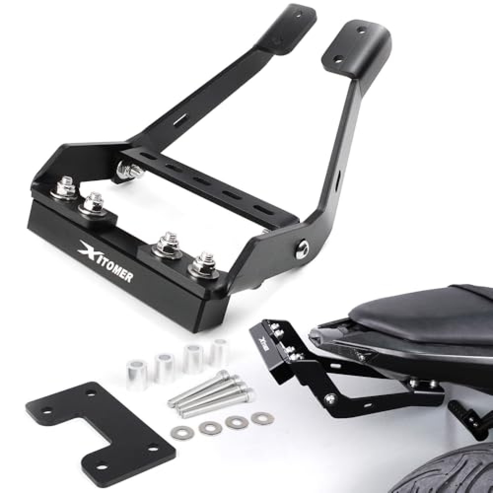 Xitomer Scrape Bar Compatible with FZ-07 MT-07 2014-2025 FZ07 MT07 Stunt Riding Motorcycle Wheelie Scraper Guards Street Stunting, Tail Bar with Subcage Rear Rack Stunt Parts