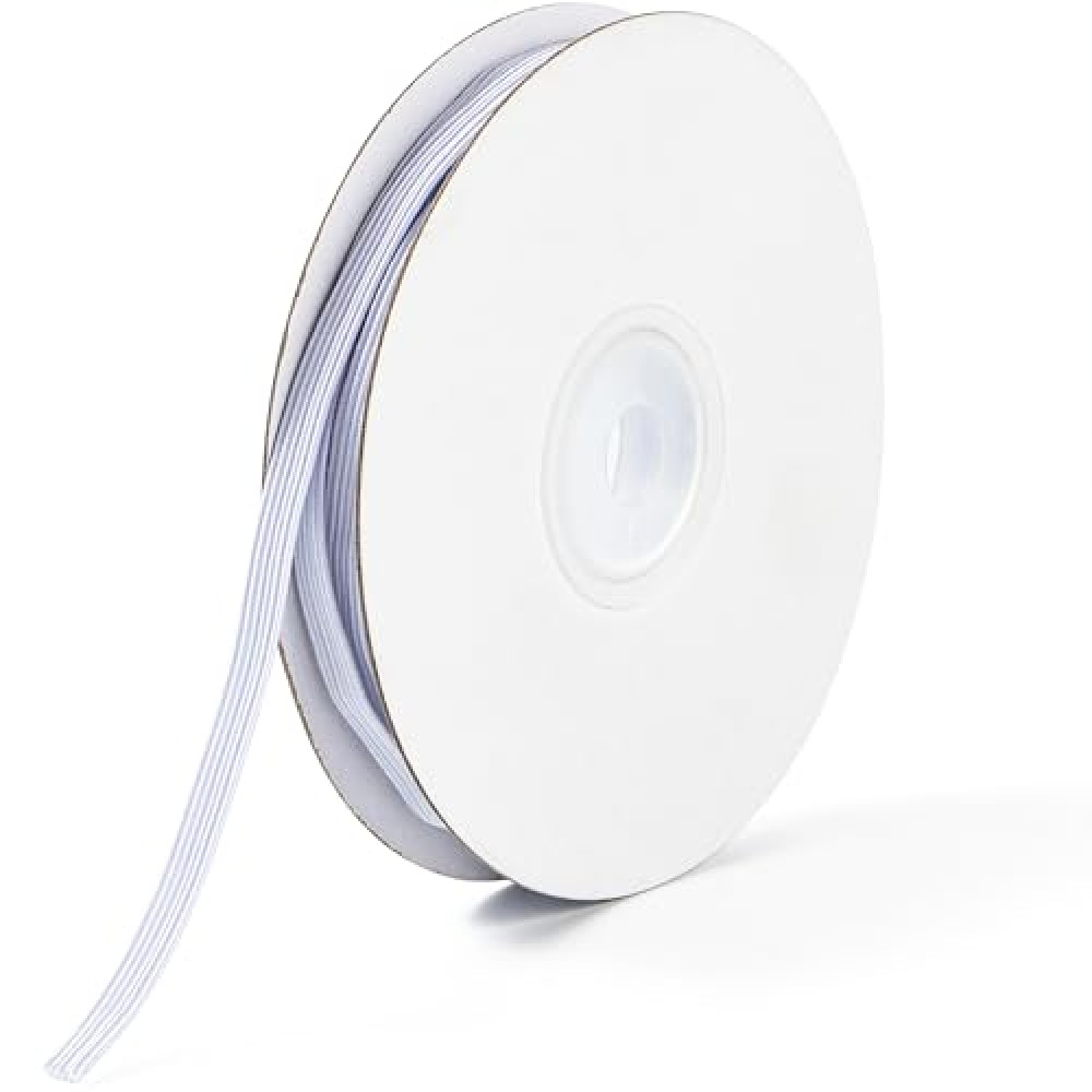 XKDOUS 1/4 Inch 11 Yards Elastic Band for Sewing, White Knit Elastic Bands Cord for Sewing Waistband and Pants Waist, High Elasticity