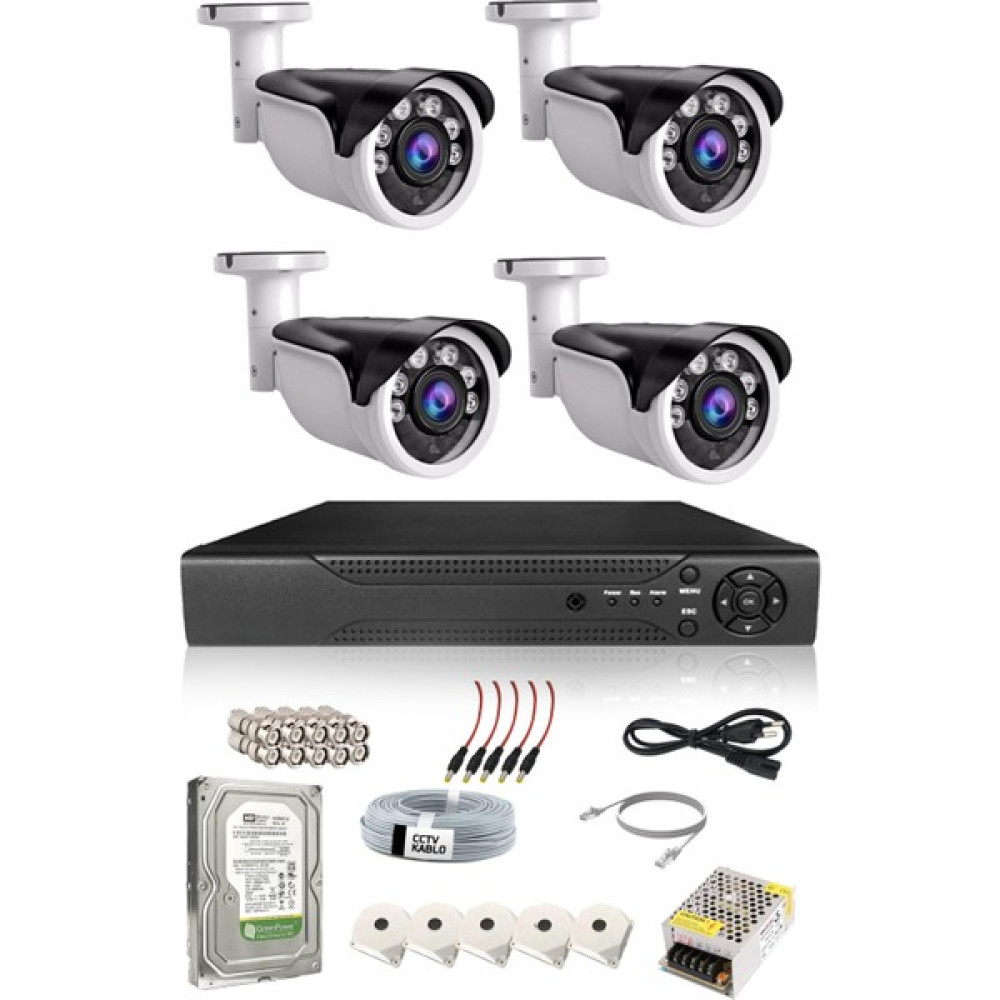 Xmeye 4 Kameralı Dış Mekan Set - 5mp Sony Lensli Full Hd Gece Görüşlü Güvenlik Kamerası Sistemi  Güvenlik Kameraları Fiyatı