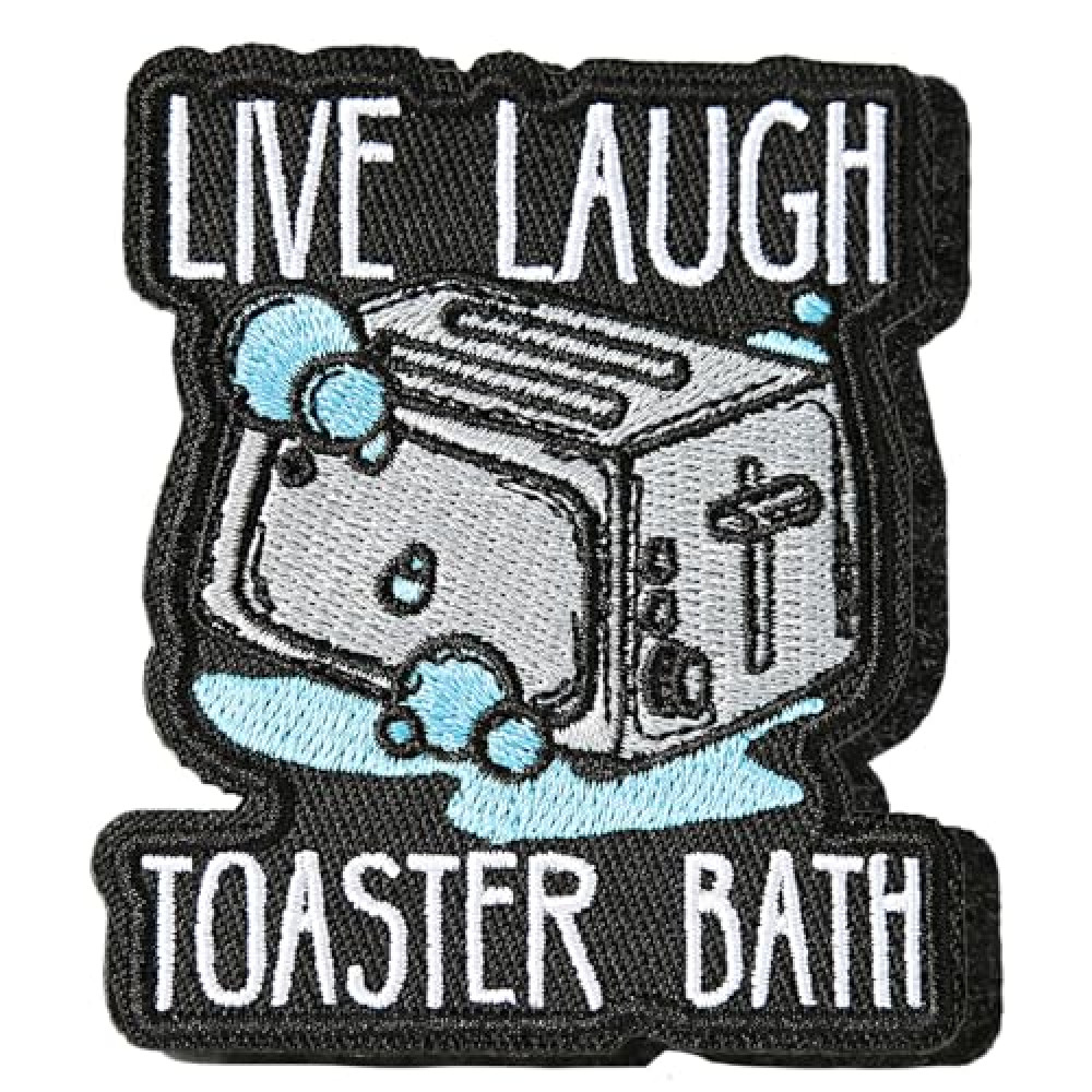 XMJY Live Laugh Toaster Bath Patch, 1 Pc Embroidered Hook and Loop Patches, Funny Meme Patches for Tactical Backpacks, Dog Harnesses, Army Vests, Gym Bags, Hats, Helmets Sewing Machine Accessories Fiyatı