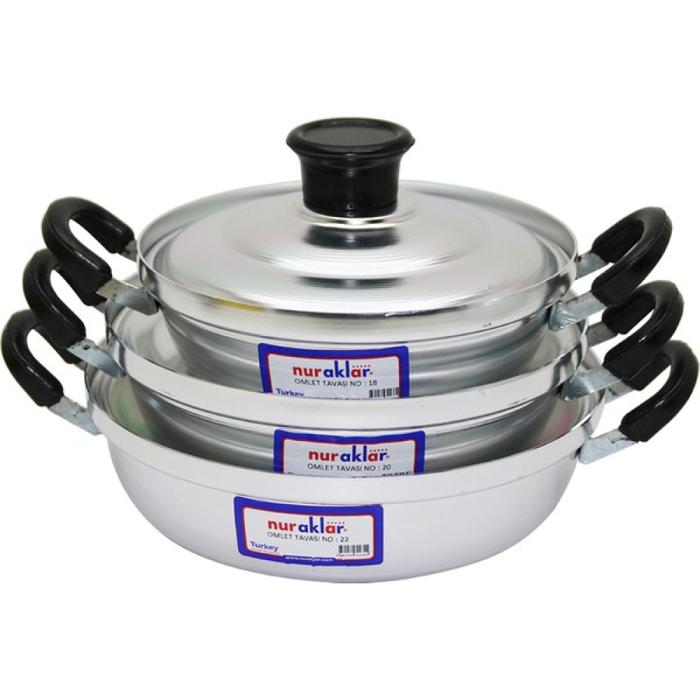 XML Evreni 3lü Alüminyum Omlet Set No-18-20-22 (4434) Tencereler Fiyatı