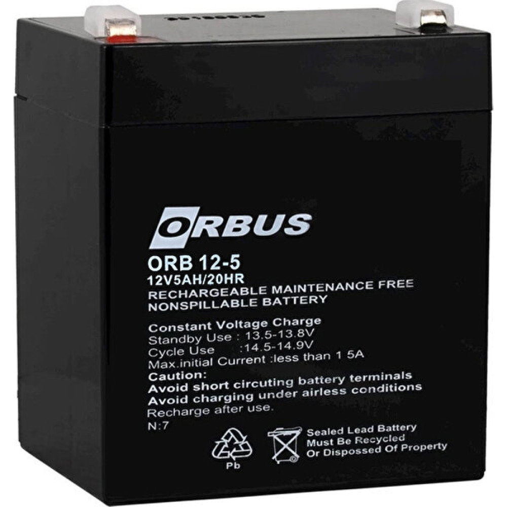 XML Evreni Akü 12 Volt 5 Amper Orbus ORB12-5 (90 x 70 x 101 Mm) (4434) Akü Fiyatı