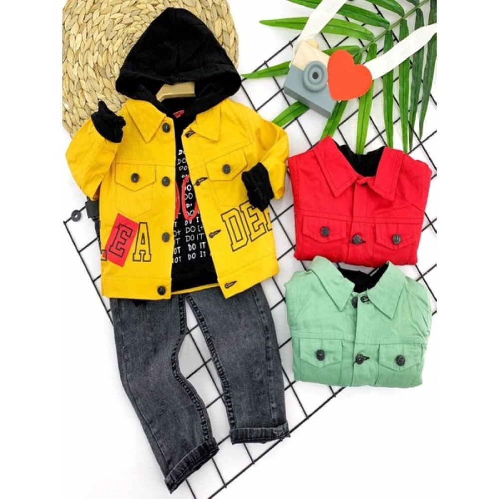 Xml Türkiye Pantolonlu Sweat Gabardin Ceket Cepli Kot Pantolon 3lü Erkek Bebek Takımı Bebek Giysi Takım Fiyatı