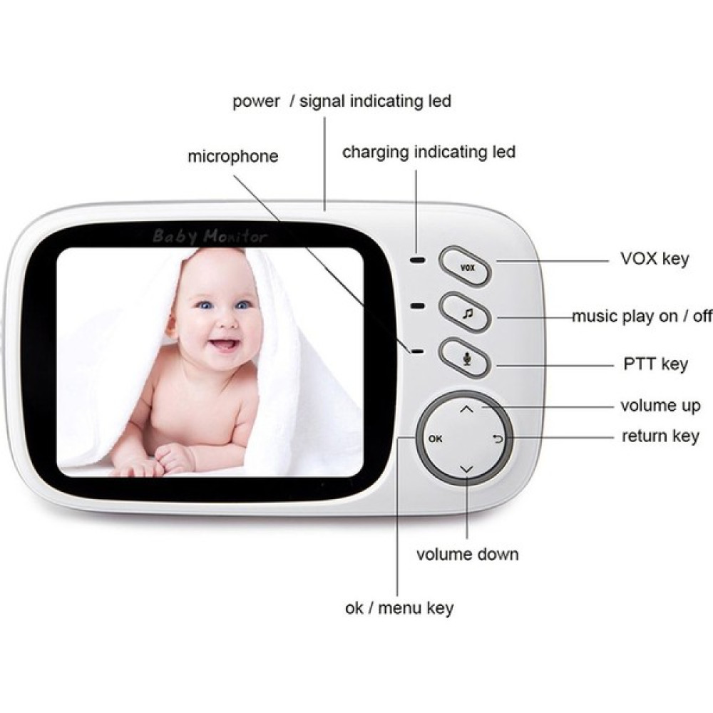 Xnews Baby Monitor - Gece Görüşlü Oda Sıcaklığı Kontrollü Bebek Video Kamerası Bebek Kamerası Fiyatı