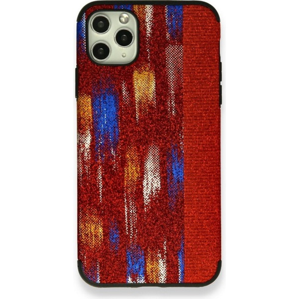Xnews iPhone 11 Pro Max Kılıf Ottoman Simli Silikon - Kırmızı Cep Telefonu Kılıfı Fiyatı