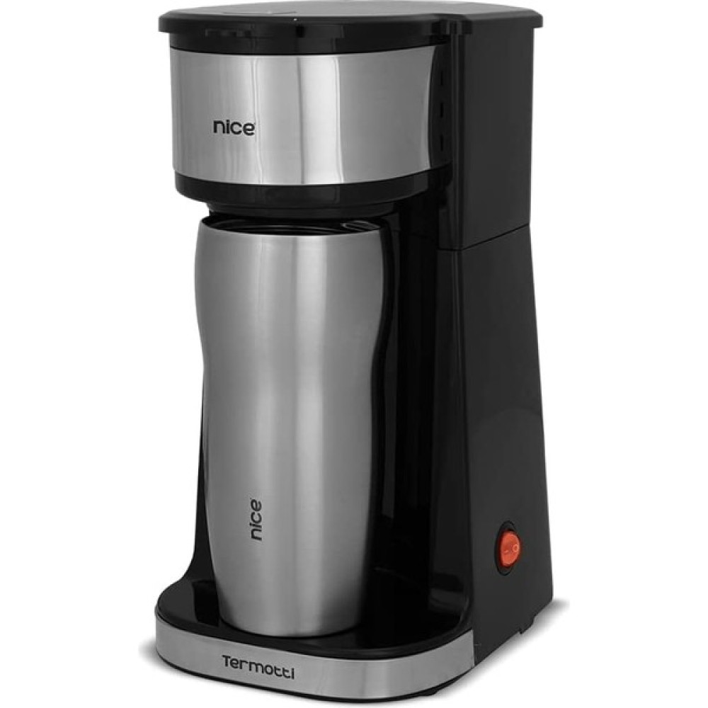 Xnews Nice T5 Termotti Çelik Termos Bardaklı Özel Filtre Kahve Makinesi, Paslanmaz Çelik, 750 W, 450 ml Kapasite, Siyah Termoslar Fiyatı