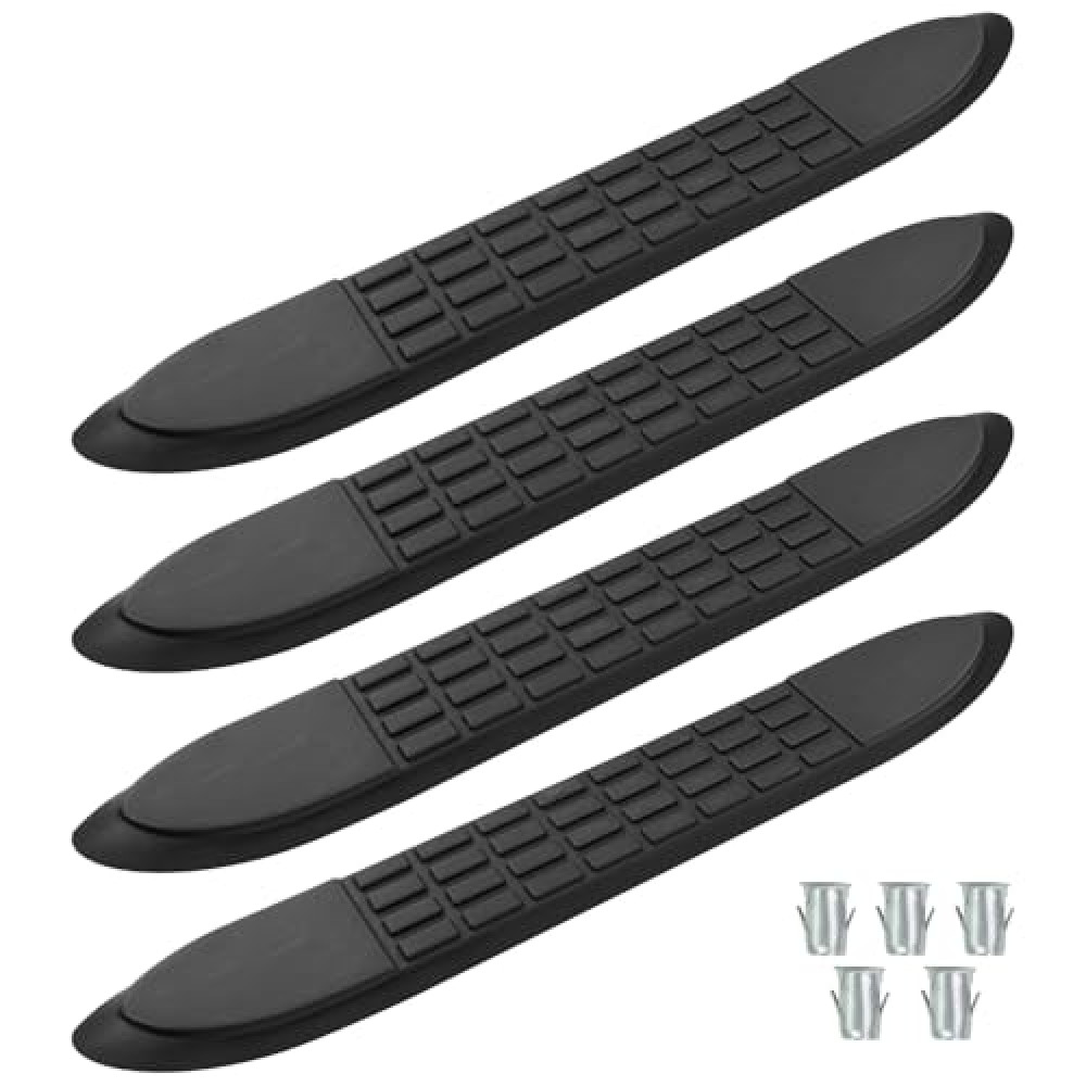XNGQUEY Nerf Bar Replacement Pads for 3" Round Tubes - Durable Non-Slip Step Pad Set of 4, Textured Surface for Enhanced Safety & Easy Installation, 21.25" X 3.07"