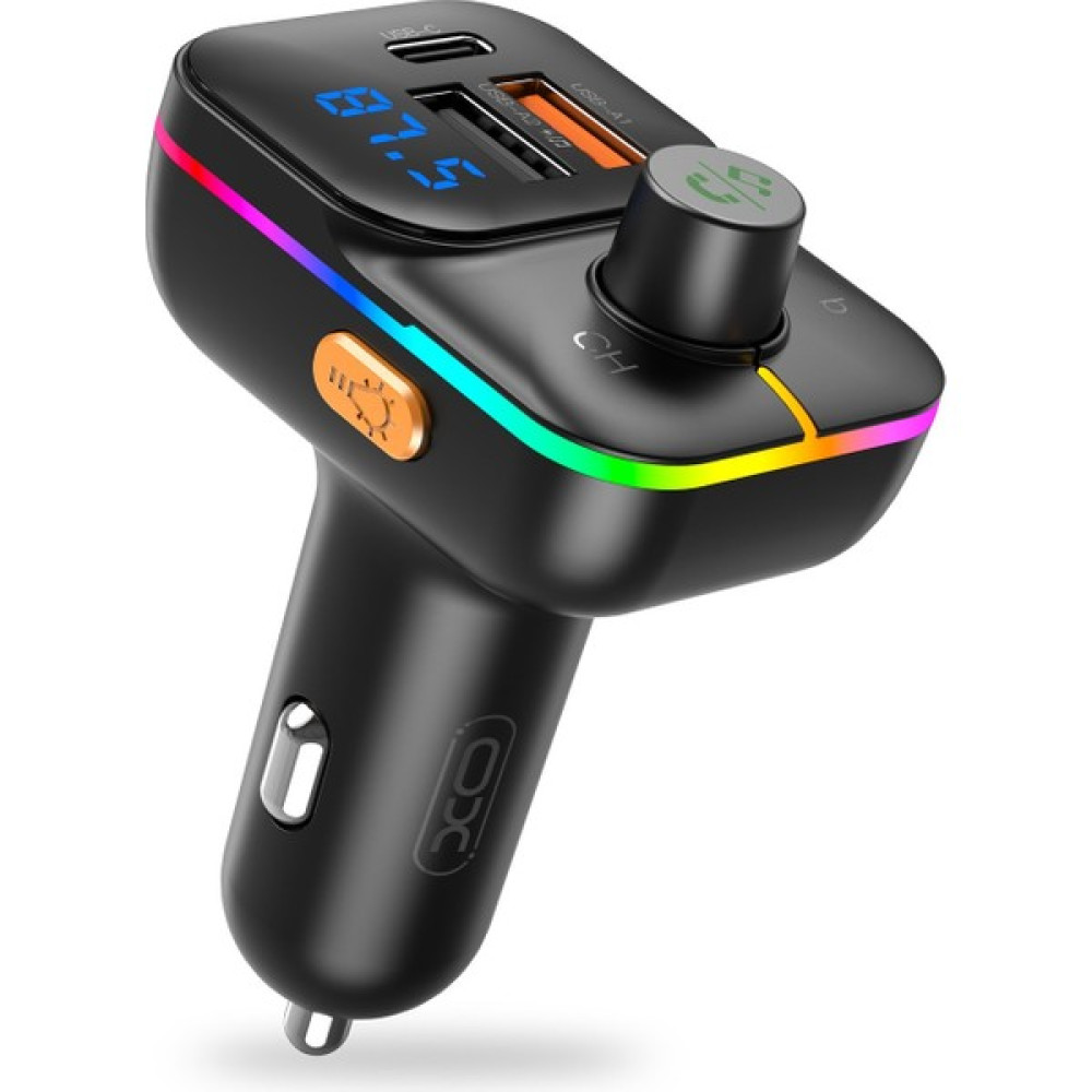 XO-BCC09 Rgb Multi-Functional Usb+Usb+C+Sd Kart Çakmaklık Girişli Transmitter Bluetooth Mp3 Çalar Oto Transmitterleri Fiyatı