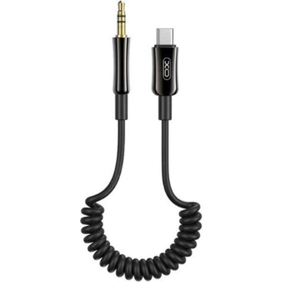 Xo NB-R255B Type-C to 3.5mm Aux Ses Kablosu Altın Uç Spiral Silikon iPhone 15 16 Samsung Araç Uyumlu - - - SPİRAL KABLO Bilgisayar Çevirici ve Adaptörü Fiyatı