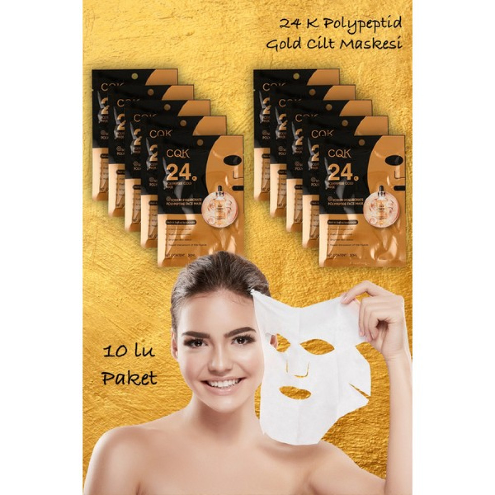Xolotex 10 Adet 24k Gold Maske Sodyum Hyalüronik Asit Çinko Renk Onarım Yüz Bakım Maskesi Maskeler Fiyatı