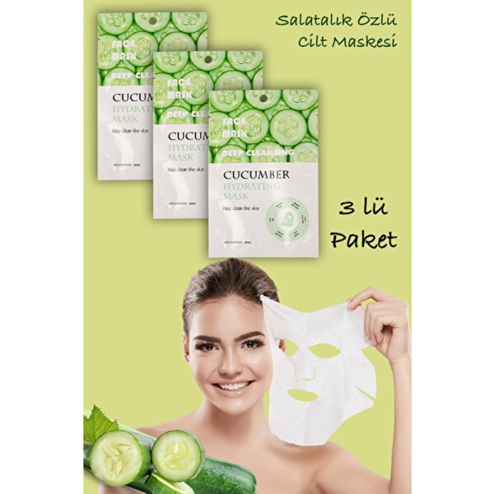 Xolotex 3 Adet Salatalık Özlü Nemlendirici Yüz Bakım Maskesi Cucumber Face Mask Xlm359 Maskeler Fiyatı