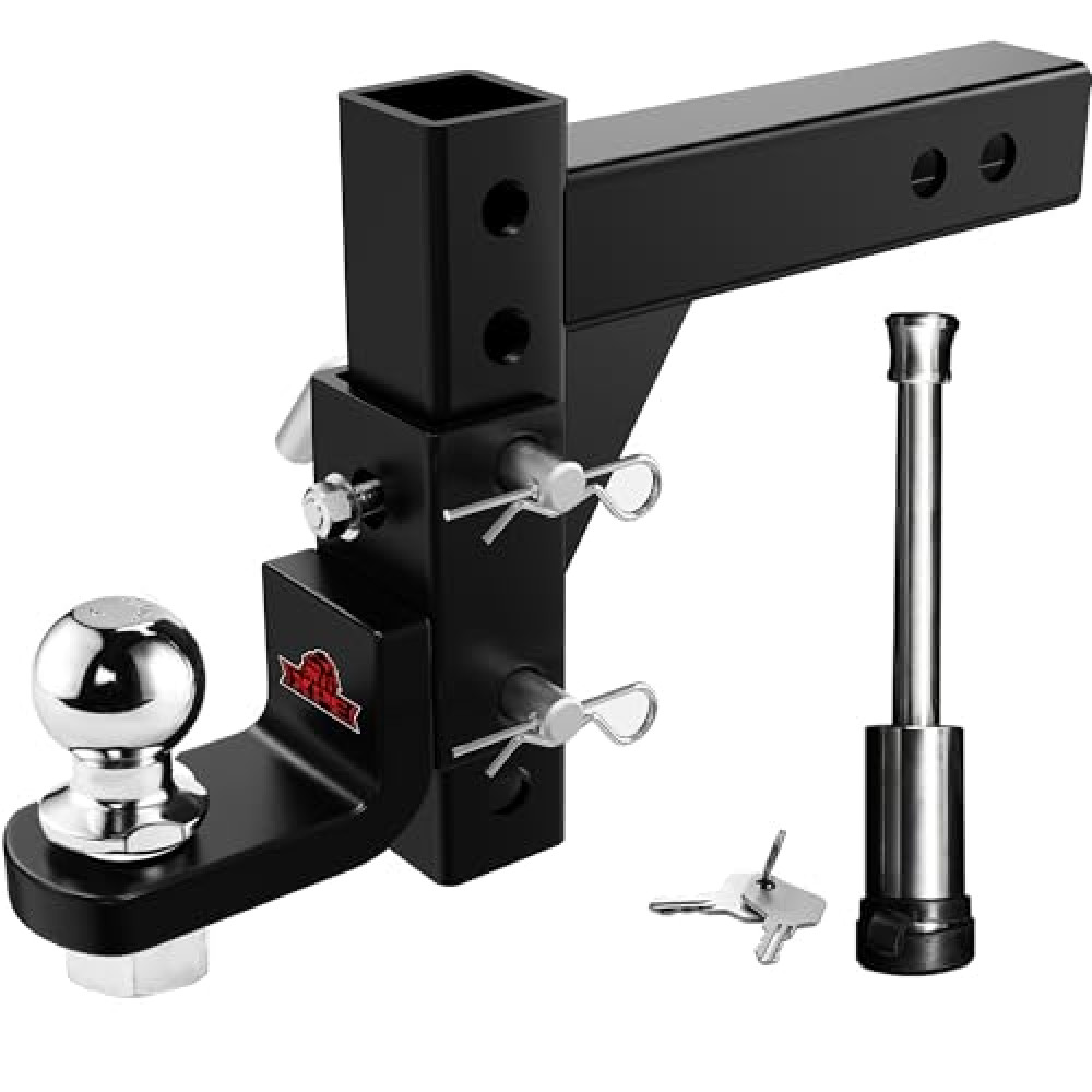 XPE Adjustable Trailer Hitch Ball Mount Fits 2-Inch Receiver,2" Towing Ball 7500lbs,9-1/2" Drop/ 8-1/4" Rise Drop Hitch, Mount for Heavy Duty Truck, RV and Motorcycle Hook Ball Mounts
