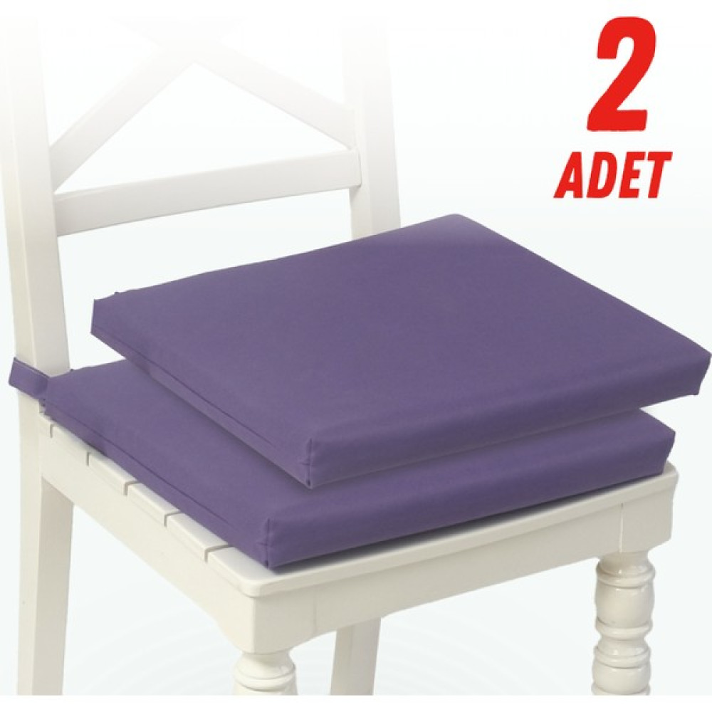 Xpermate 2'li Sandalye Minderi Su Itici Kumaş 40X40 cm Sünger Sandalye Minderi Bağcıklı Mor - 40 x 40 cm Salon & Oturma Odası Tekstili Fiyatı