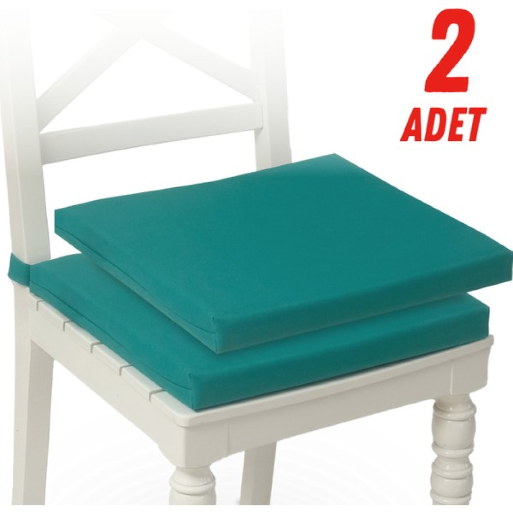 Xpermate 2'li Sandalye Minderi Su Itici Kumaş 40X40 cm Sünger Sandalye Minderi Bağcıklı Turkuaz - 40 x 40 cm Salon & Oturma Odası Tekstili Fiyatı