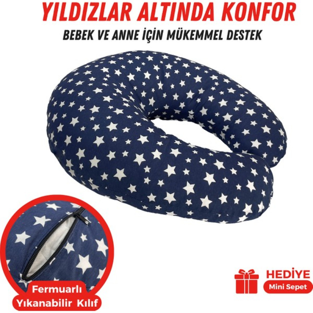 Xpermate Bebek Emzirme Yastığı Bebek Destek Minderi Fermuarlı Yıkanabilir Kılıf 55X60 - Lacivert Hamilelik ve Emzirme Fiyatı
