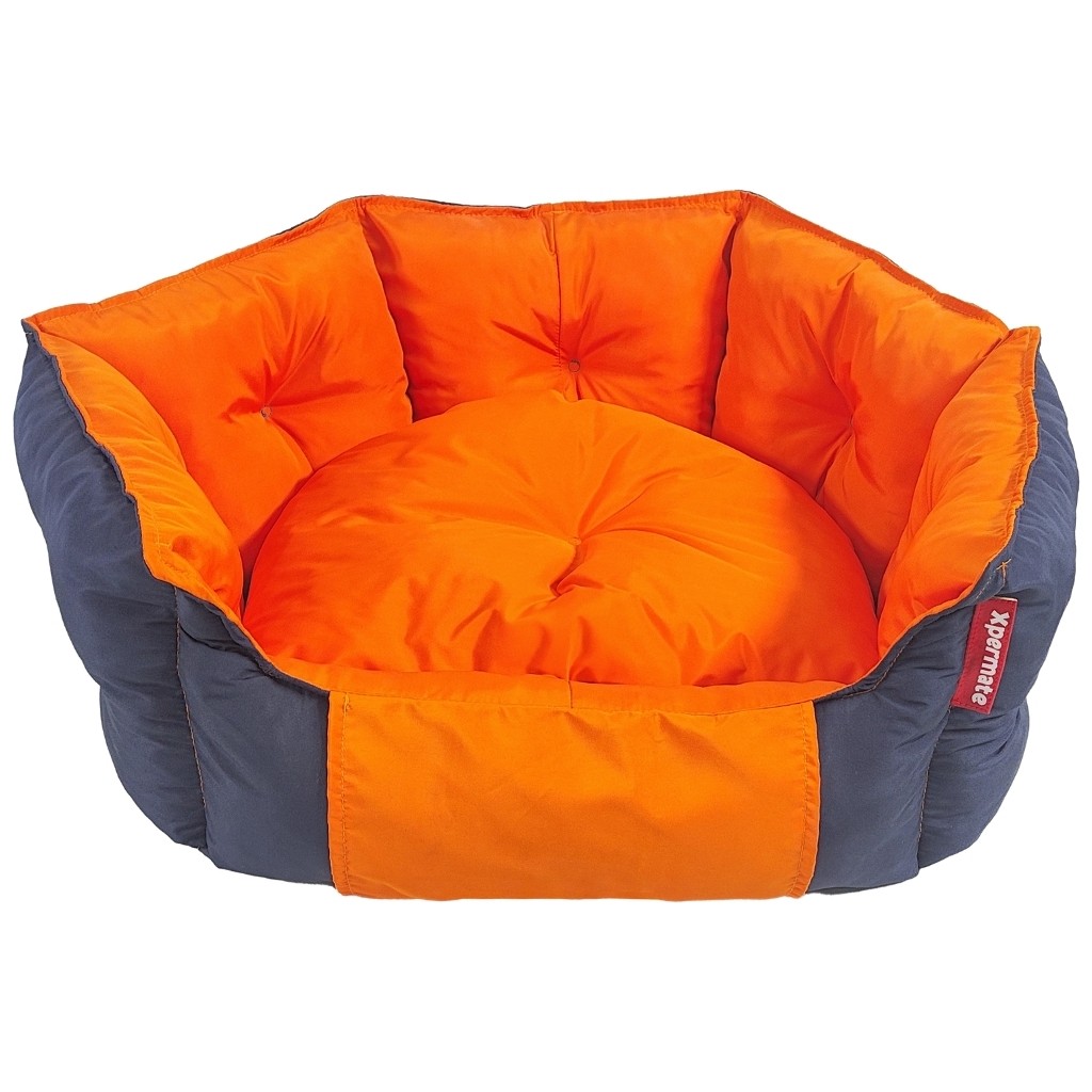 Xpermate Biscuit Kedi Yatağı ve Köpek Yatağı ,Tüy Tutmaz Kumaş, Su Itici Kumaş Lacivert Turuncu - Lacivert - Turuncu - 60 x 55 x 28 cm Evcil Hayvan Ürünleri Fiyatı