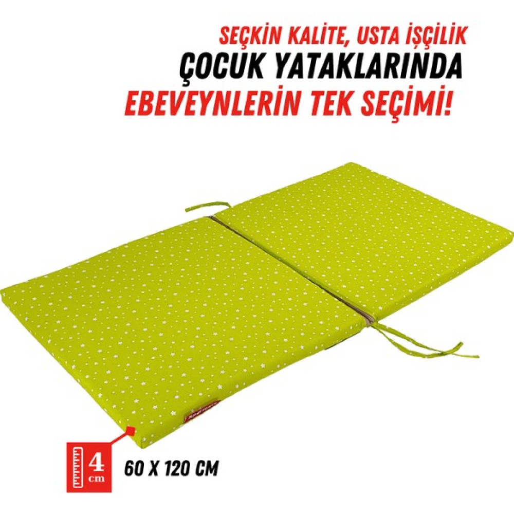 Xpermate Katlanır Sünger Yatak, Katlanır Yer Minderi, Çocuk Yer Minderi, Beşik Süngeri 60X120 Yeşil - 60 x 120 cm Yatak Fiyatı