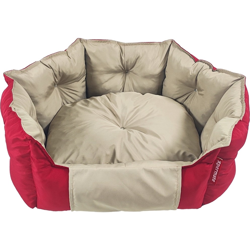 Xpermate Kedi Yatağı ve Köpek Yatağı Tüy Tutmaz Kumaş, Su Itici Kumaş Kırmızı Bej Biscuit - 75 x 80 x 28 cm - Kırmızı - Bej Evcil Hayvan Ürünleri Fiyatı