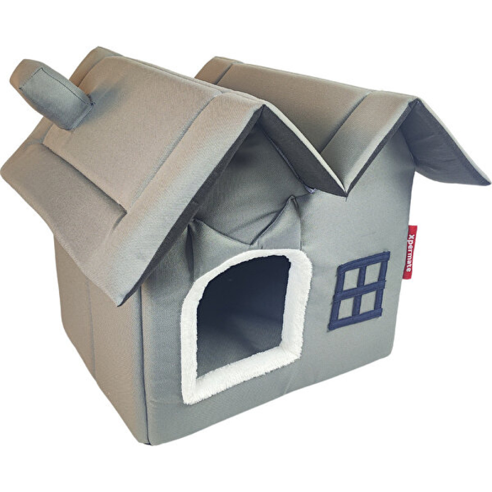 Xpermate Pet Villa Kedi Evi Kedi Villası Kedi Kulübesi Kedi Evleri Antrasit Evcil Hayvan Ürünleri Fiyatı