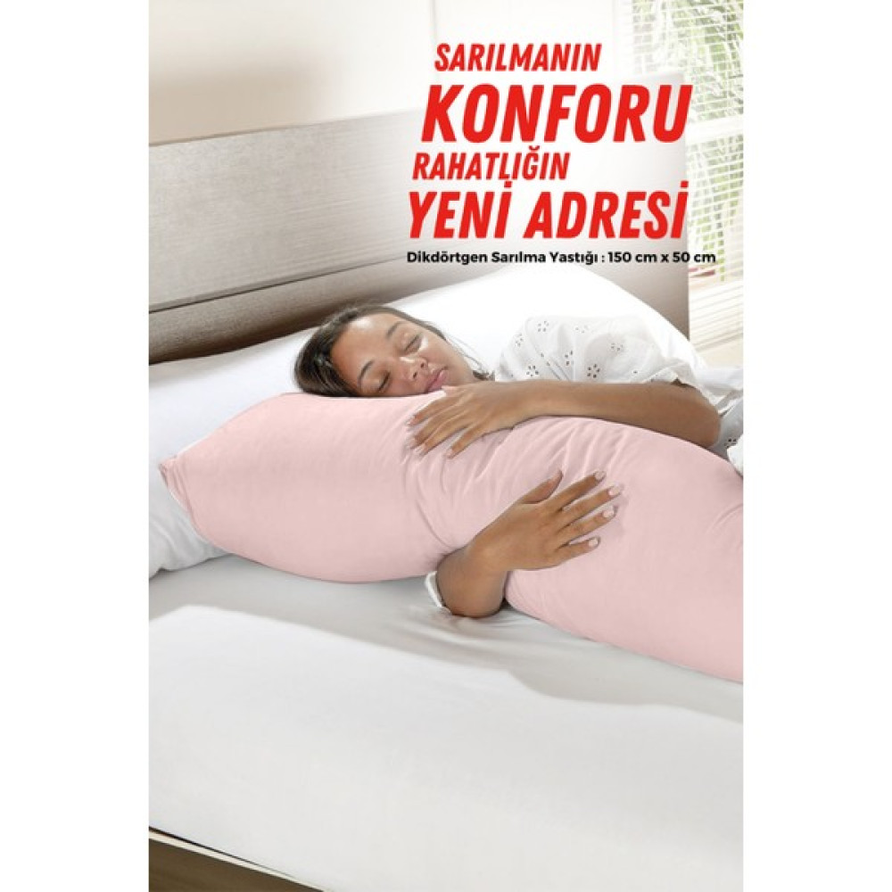 Xpermate Sarılma Yastığı , Uyku Yastığı , Bacak Arası Yastığı Dikdörtgen 150X50 cm - Pembe - 50 x 150 cm Yastık Fiyatı