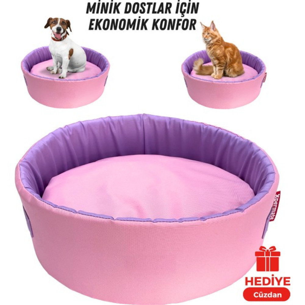 XPERMATE Sünger Simit Küçük Irk Köpek Yatağı Ve Kedi Yatağı 45 cm Pembe Lila Evcil Hayvan Ürünleri Fiyatı