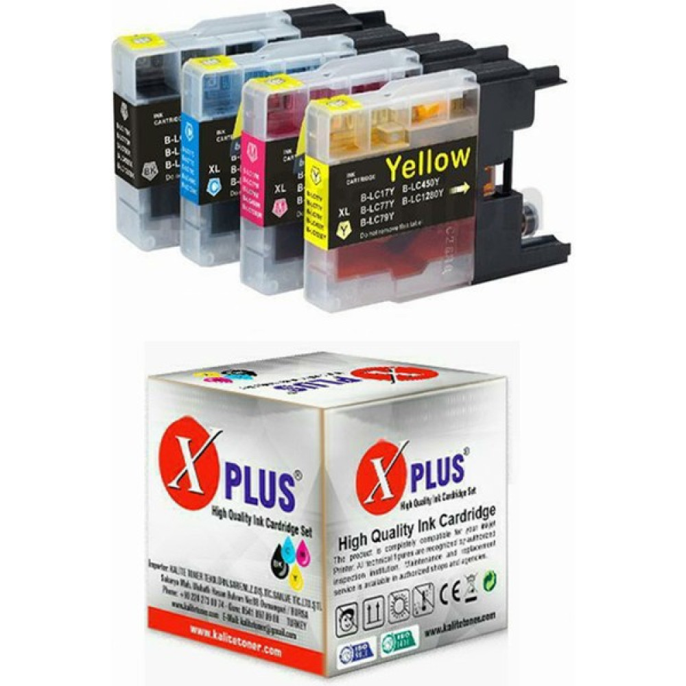Xplus MFC-J6710DW Brother Uyumlu LC-77XL LC1240-LC1280 4 Renk Muadil Kartuş Seti 2.400 Sayfa (Chipli) - Renkli Kartuşlar Fiyatı