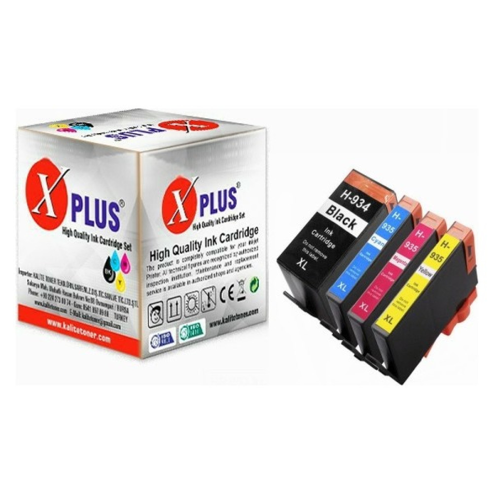 Xplus® Officejet 6239 934XL/935XL 4 Renk Muadil Kartuş Seti - Renkli Kartuşlar Fiyatı