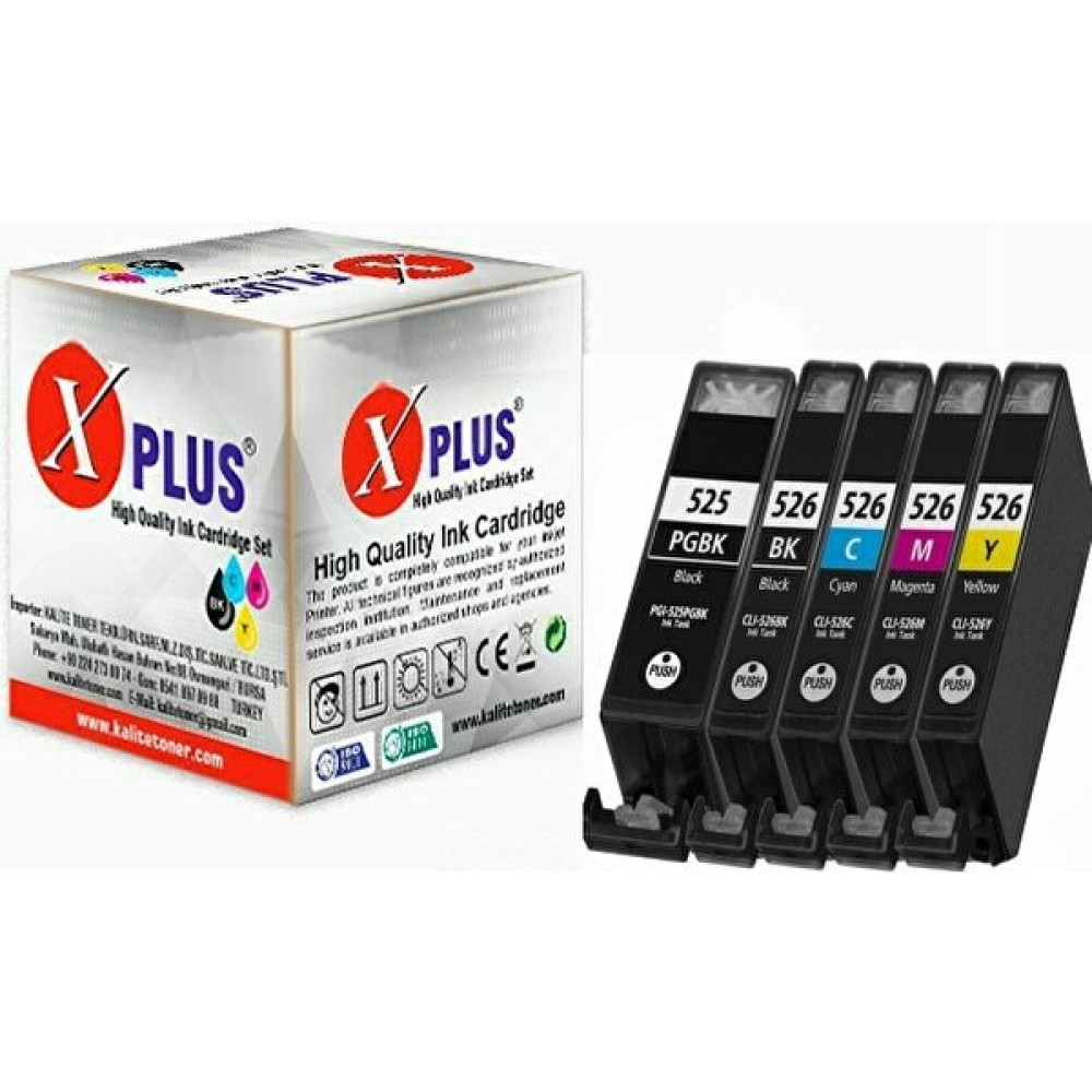 Xplus® Pixma MG5350 Kartuş Set 5 Renk Takım Muadil Yüksek Kapasite 525XL-526XL 500 Sayfa - Renkli Kartuşlar Fiyatı
