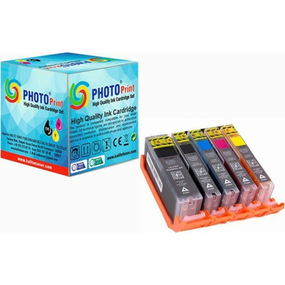 Xplus Pixma TS8150 PGI-580XL-CLI-581XL 5 Renk Muadil Kartuş Seti - Renkli Kartuşlar Fiyatı