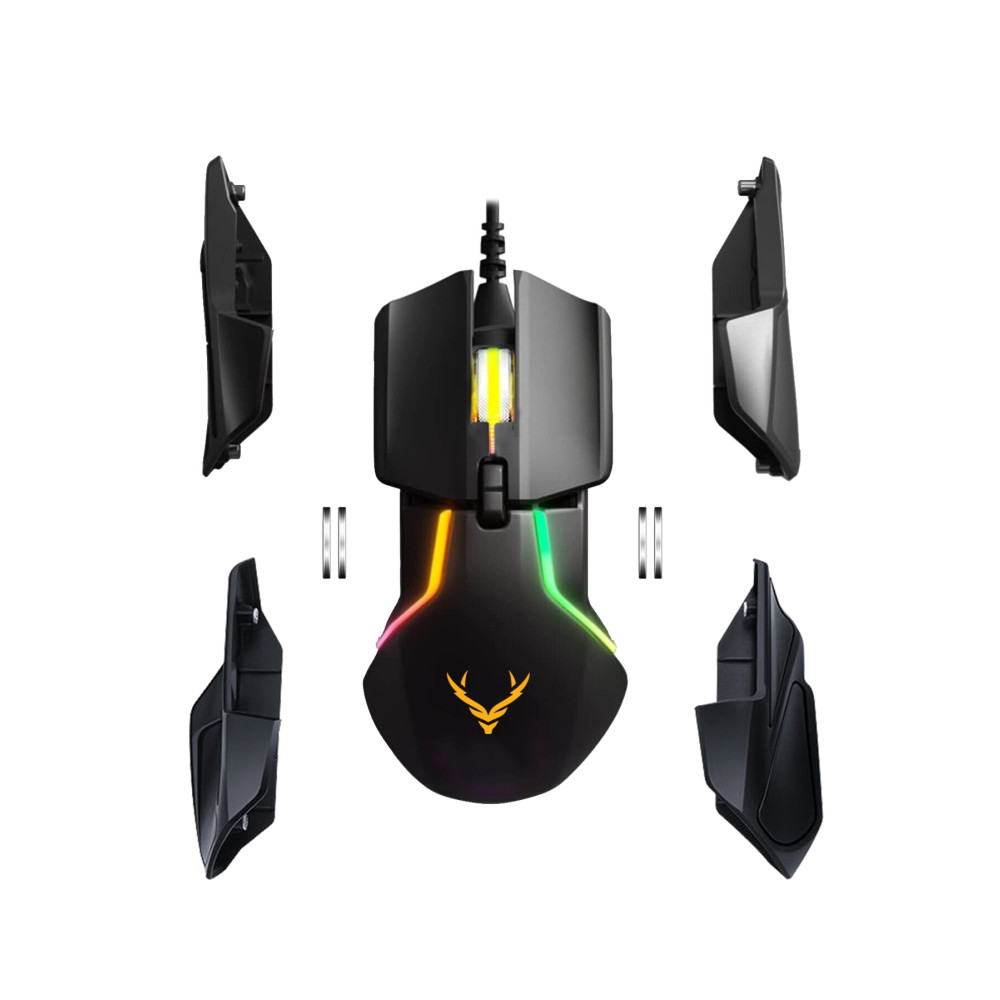 Xrades Ninja Rgb Gaming Mouse 12800 Dpı 8 Tuşlu Ayarlanabilir Ağırlık Drag Click Makrolu Oyuncu Mouse Fiyatı
