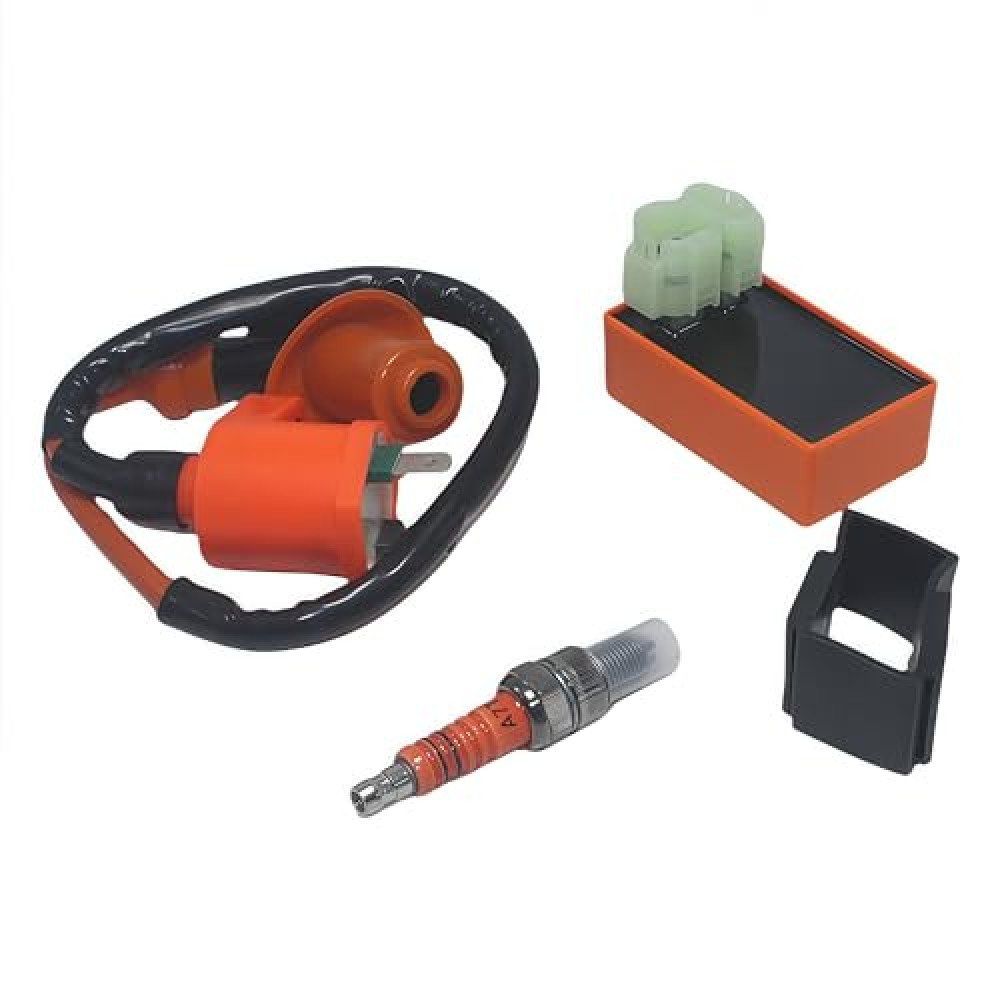 XSANMOTO CDI Box and Ignition Coil and SPARK PLUG for GY6 50cc 150cc 125cc 150cc ATV cdi Moped Scooter TRX200 ATV