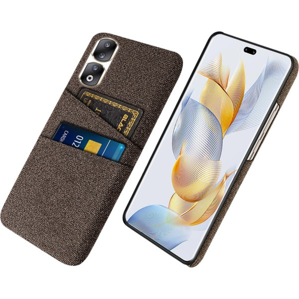 Xshine Honor 90 Pro Hard Pc + Bez Koruyucu Kılıf Ikili Kart Yuvaları ile Bez Doku Telefon Kapağı (Yurt Dışından) - Kahverengi Cep Telefonu Kılıfı Fiyatı