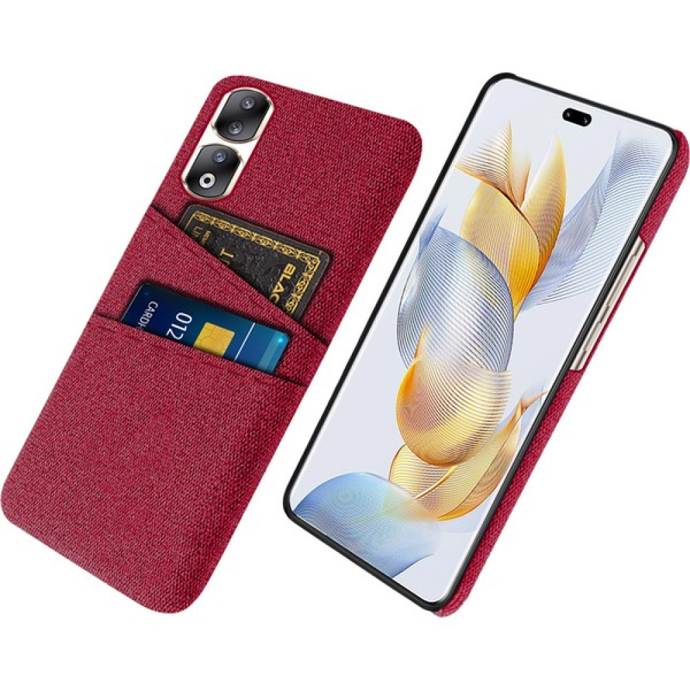 Xshine Honor 90 Pro Hard Pc + Bez Koruyucu Kılıf Ikili Kart Yuvaları ile Bez Doku Telefon Kapağı (Yurt Dışından) - Kırmızı Cep Telefonu Kılıfı Fiyatı