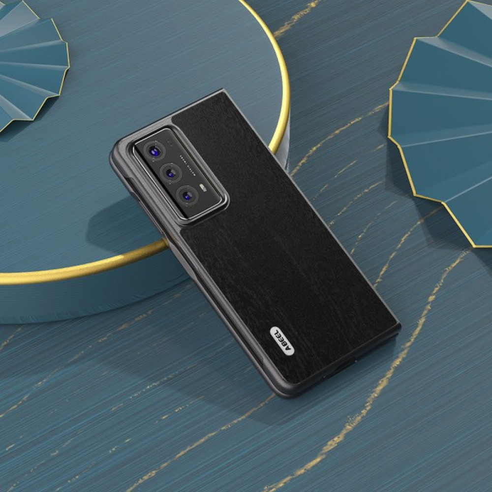 Xshine Honor Magic V2 5g Ahşap Tahıl Telefon Kılıfı Çizgiye Döküm Anti Pu+Pc Telefon Kapağı (Yurt Dışından) - Siyah Cep Telefonu Kılıfı Fiyatı