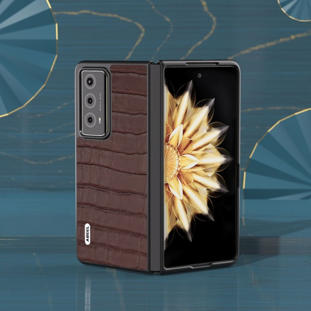 Xshine Honor Magic V2 5g Inek Deri + Pc Kapağı Timsah Doku Şok Geçirmez Telefon Kılıfı (Yurt Dışından) - Kahverengi Cep Telefonu Kılıfı Fiyatı