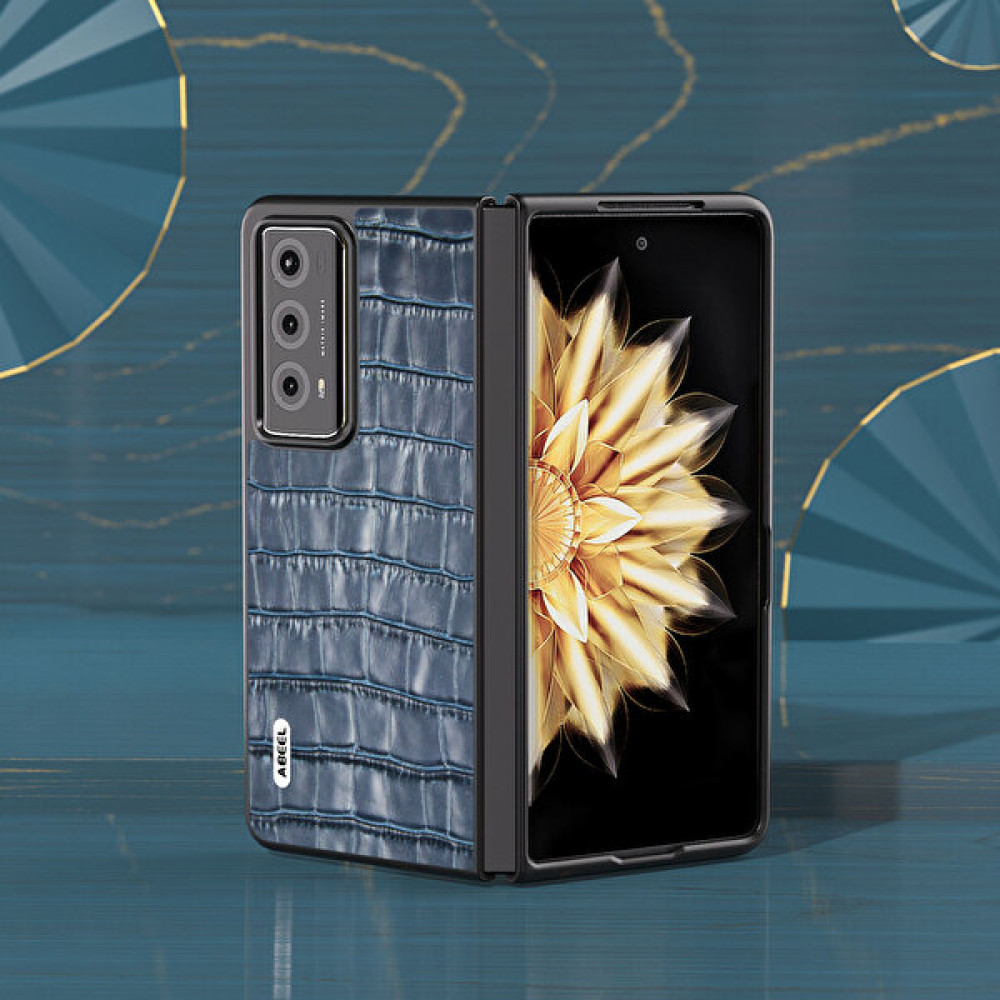 Xshine Honor Magic V2 5g Inek Deri + Pc Kapağı Timsah Doku Şok Geçirmez Telefon Kılıfı (Yurt Dışından) - Mavi Cep Telefonu Kılıfı Fiyatı