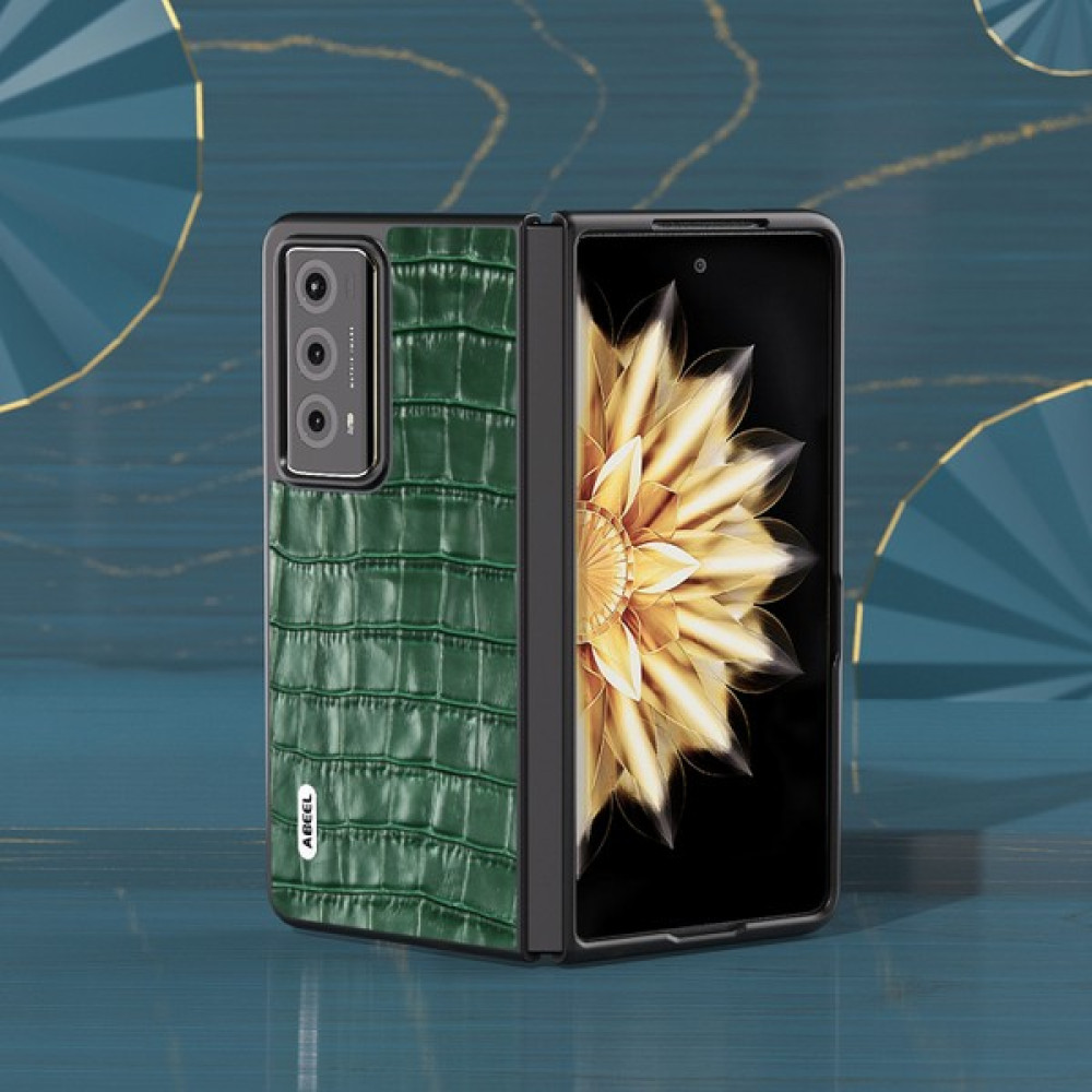 Xshine Honor Magic V2 5g Inek Deri + Pc Kapağı Timsah Doku Şok Geçirmez Telefon Kılıfı (Yurt Dışından) - Sap Yeşili Cep Telefonu Kılıfı Fiyatı