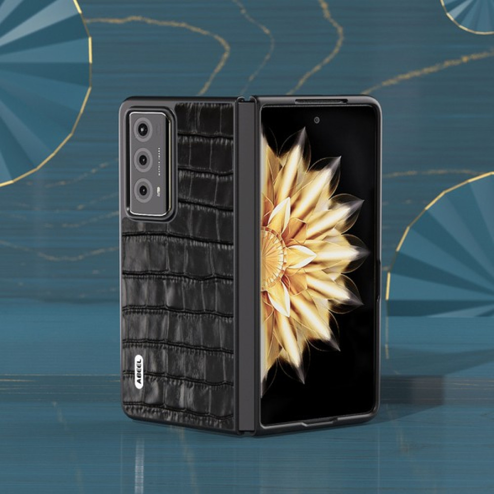 Xshine Honor Magic V2 5g Inek Deri + Pc Kapağı Timsah Doku Şok Geçirmez Telefon Kılıfı (Yurt Dışından) - Siyah Cep Telefonu Kılıfı Fiyatı